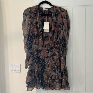 Ulla Johnson Cecily Dress 100% Silk Long Sleeve Mini NEW w/Tags
